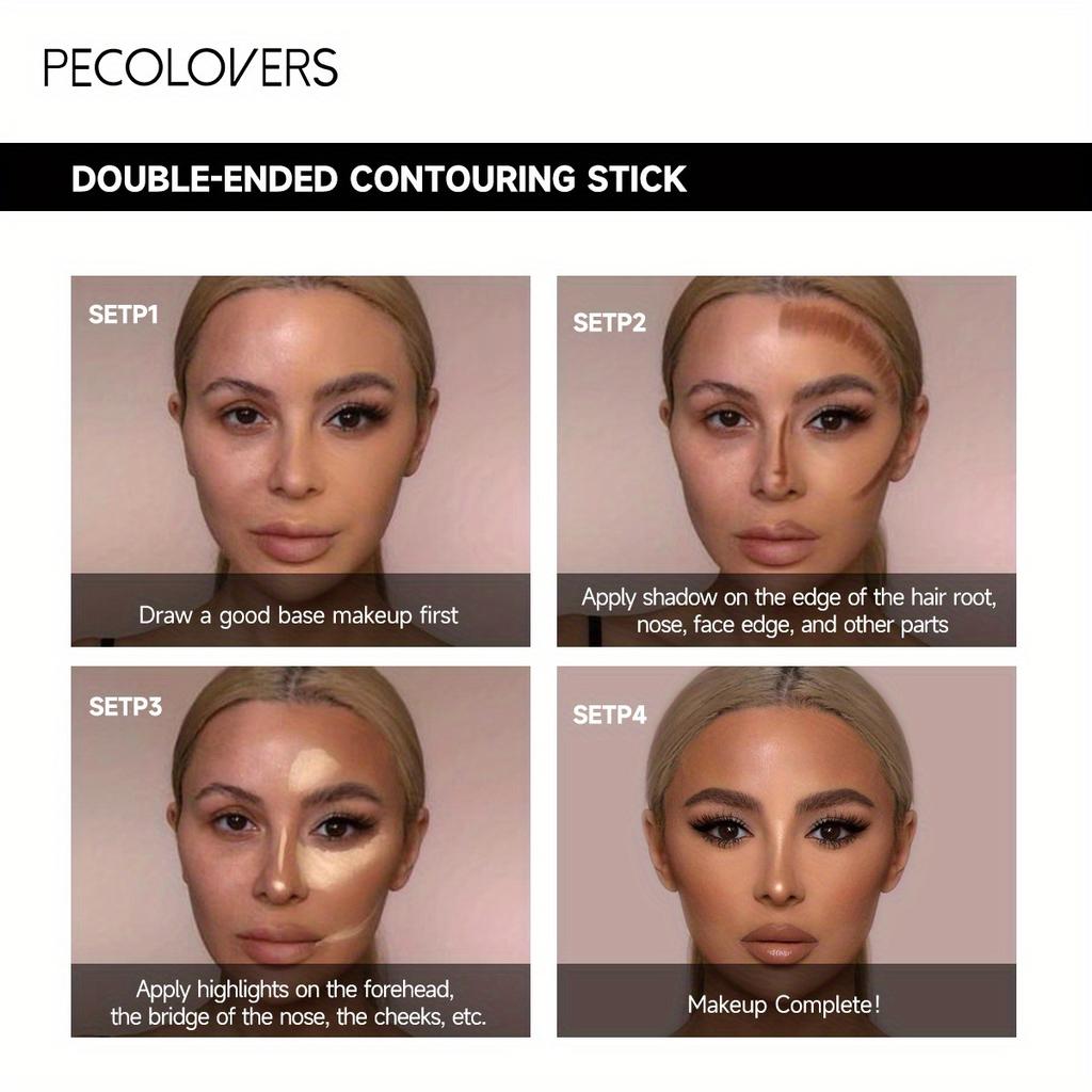 Double-headed Contouring Stick with Dual-purpose Concealer Highlighter for Three-dimensional Nose Bridge Shadow V Face High Nose Bridge Face Makeup