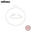 WOSTU 925 Silver Australian South Sea Pearl Bracelet Neckalce Wedding Jewelry Set Pearl Wrist Link Elegant Gift For Mom