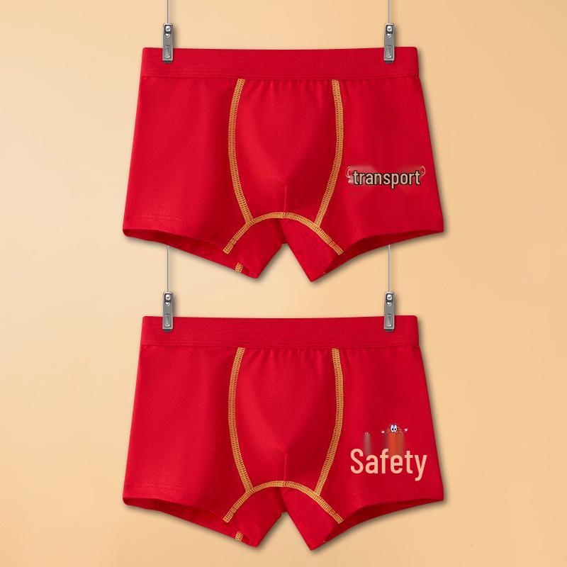 Dětské červené bavlněné boxerky Rok koně (Zvěrokruh) - Novoroční edice