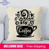 Office Sofa Cushion Cover Coffee Time Cushion Cover Pillow Decorative Printed Pillow Cover Home Furnishings