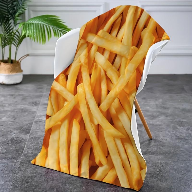 French Fries Pattern Beach Towel, Soft Microfiber Quick Dry Absorbent for Seaside Pool Bathroom Camping Travel Yoga Gym