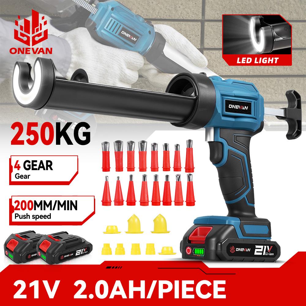 ONEVAN 4Speed Electric Caulking Gun Cordless Glue Gun Glass Hard Rubber Sealant Gun Power Tool For Makita 18v Battery Pin