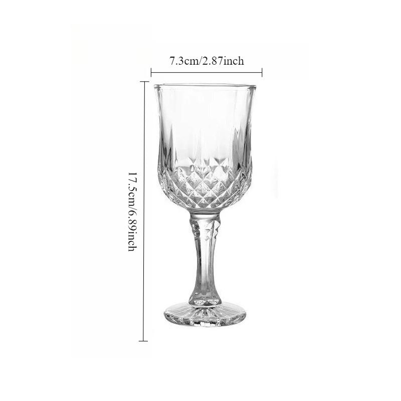 1pcs Luxury Champagne Glass Cocktail Glass Party Elegant Transparent Red Wine Glass Vintage Relief Glass Cups Exquisite Gifts
