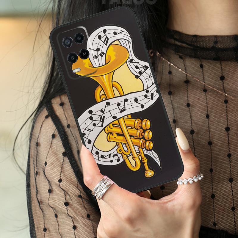 Violin Piano Case For Oppo A80 A60 A40 A17 A57 A77 A74 A54 A94 A78 A98 A18 A38 A58 A96 A76 A16 A15 A5 Pro