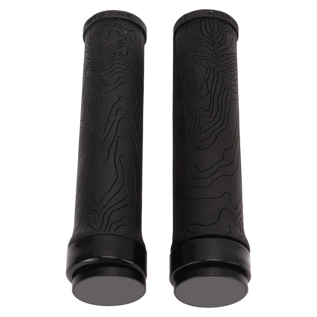 2 Pcs Handlebar Grips Shockproof Anti Slip Texture Soft Comfortable Black Mountain Bike Grips for Many Standard Bikes