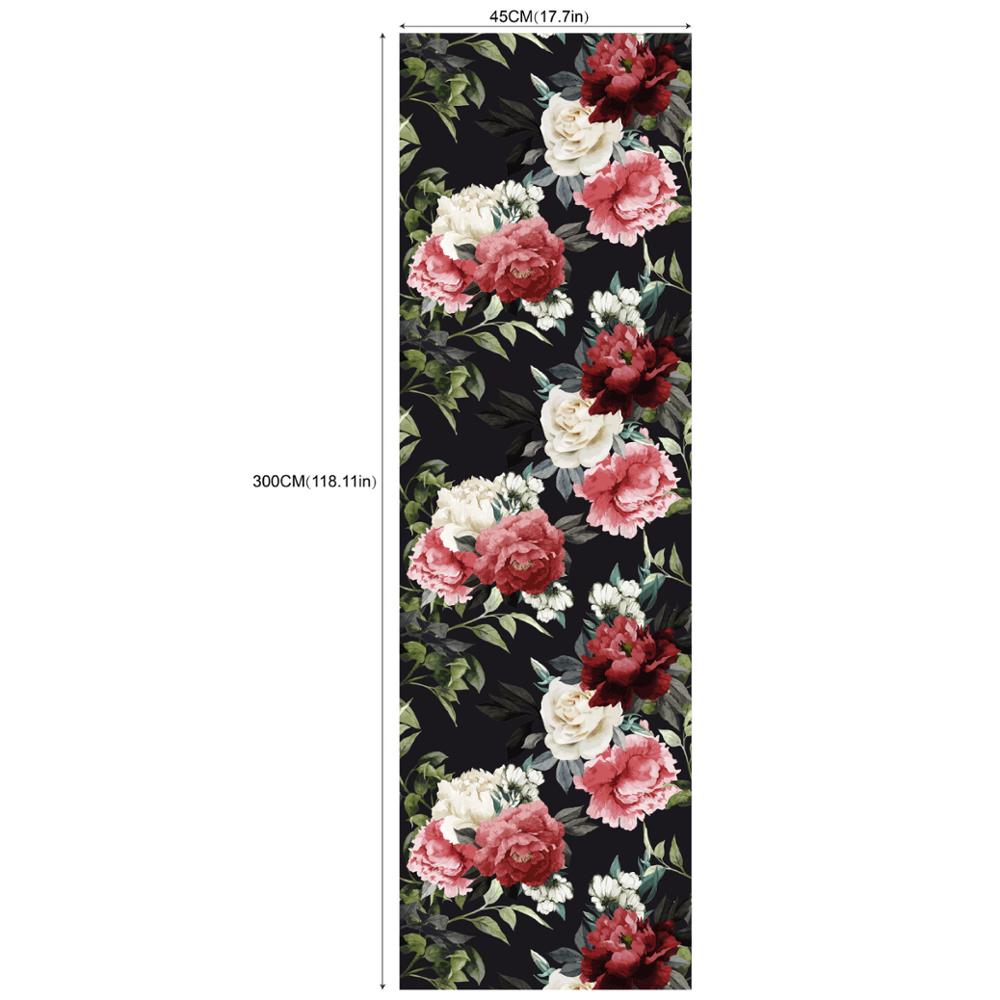 HaoHome Blumen und Pflanzen Abziehbar und Aufklebbar Tapete Abnehmbar Mehrfarbig Vinyl Klebstoff Floral Wandbeläge Wohnzimmer Dekor