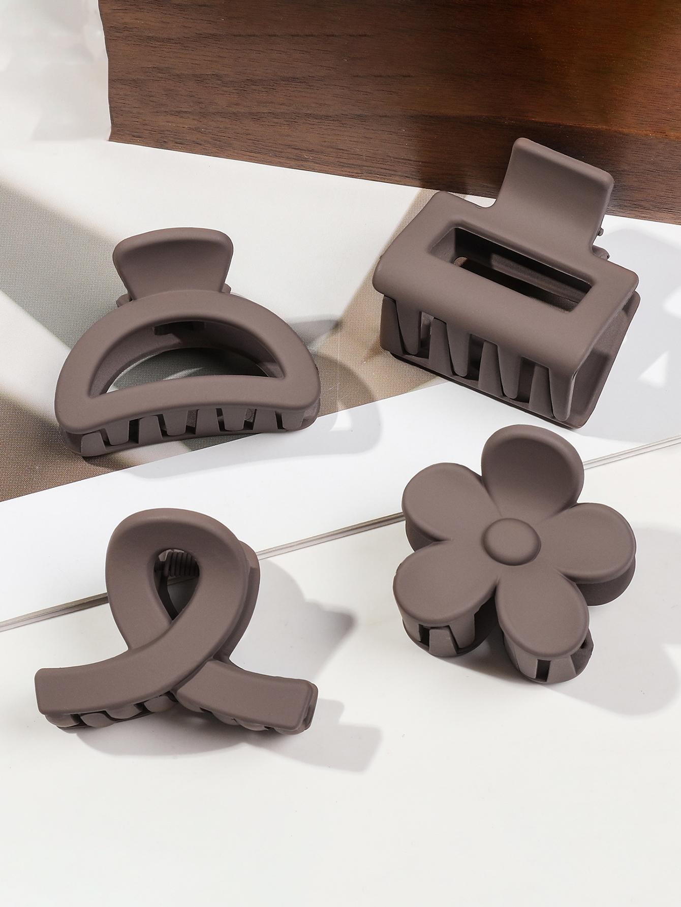 

5 шт. маленьких заколок-крабов для волос в виде цветка для женщин и девочек, матовые прямоугольные заколки-крабы, полукруглые заколки для тонких волос