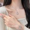 Elegant Zirconia Glass Flower Star Geometric Clavicle Necklace