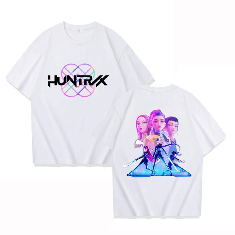

Kpop Huntress Girl Group Printed Unisex Casual T-shirt, Short Sleeve, Loose Fit, Round Neck, Trendy Summer Fashion XL белый