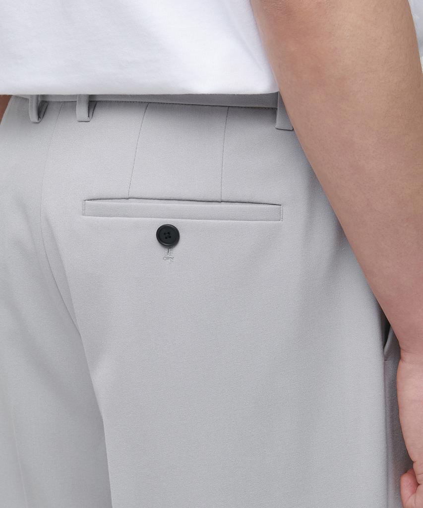 Musinsa Standard Lightweight Wide Hidden Banding Crop Slacks [Light Gray]