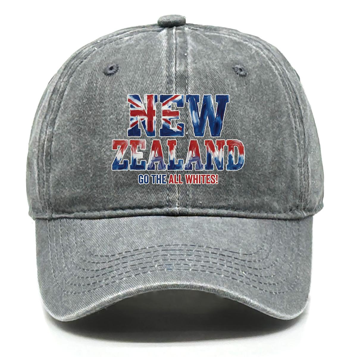 

Baseball Cap With NEW ZEALAND GO THE ALL WHITES Flag Printed , Adjustable Snapback Baseball Cap Stylish Slouchy Solid Color Hip Hop Flat Cap as the picture сірий колір
