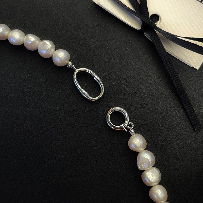 Summer Versatile Irregular Baroque Necklace Women's 11k Gold Injection Natural Freshwater Pearl Pendant Clavicle ins