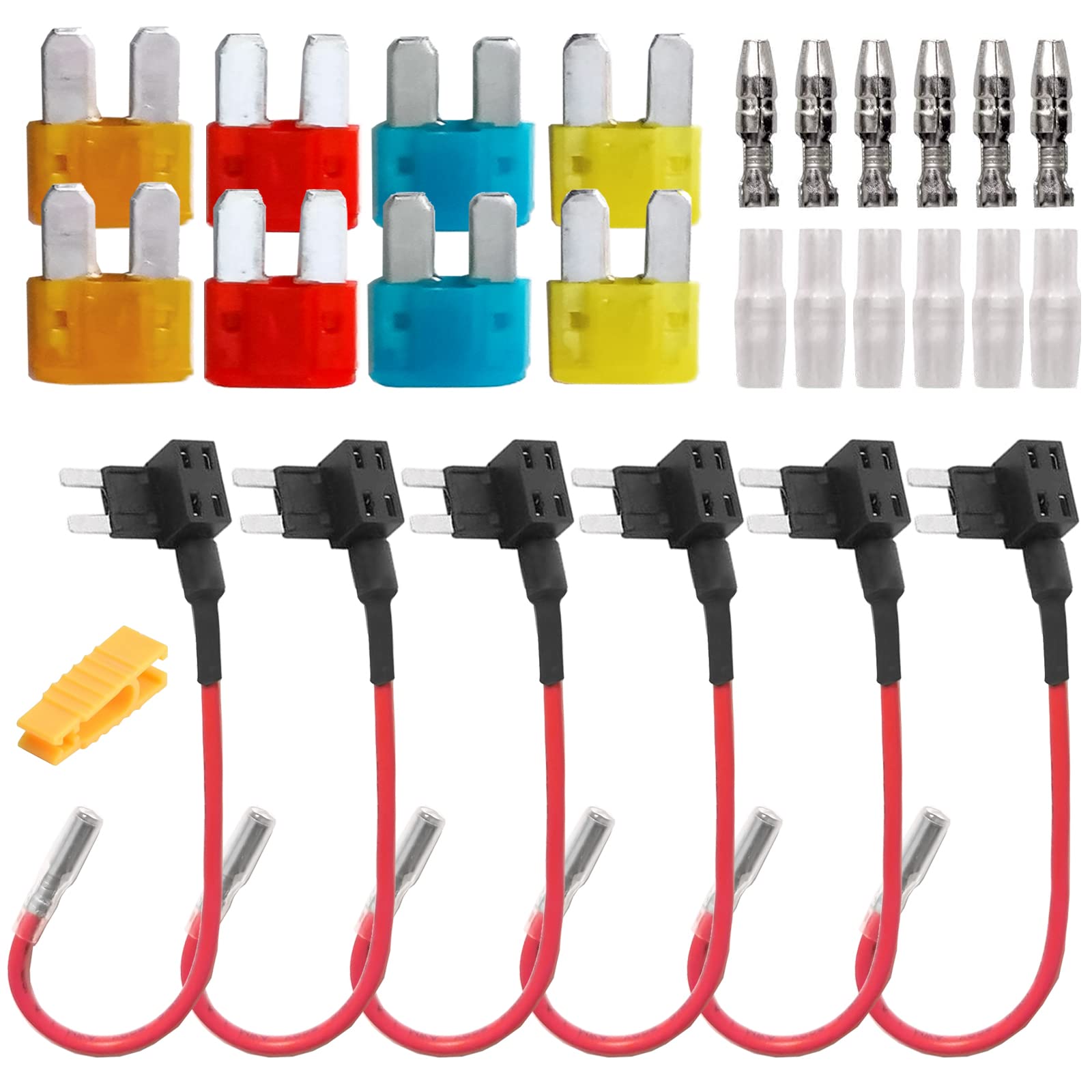 

DanYun 6pcs Micro2 Small Circuit Fuse Tap Kit Car Flat Type Fuse Holder