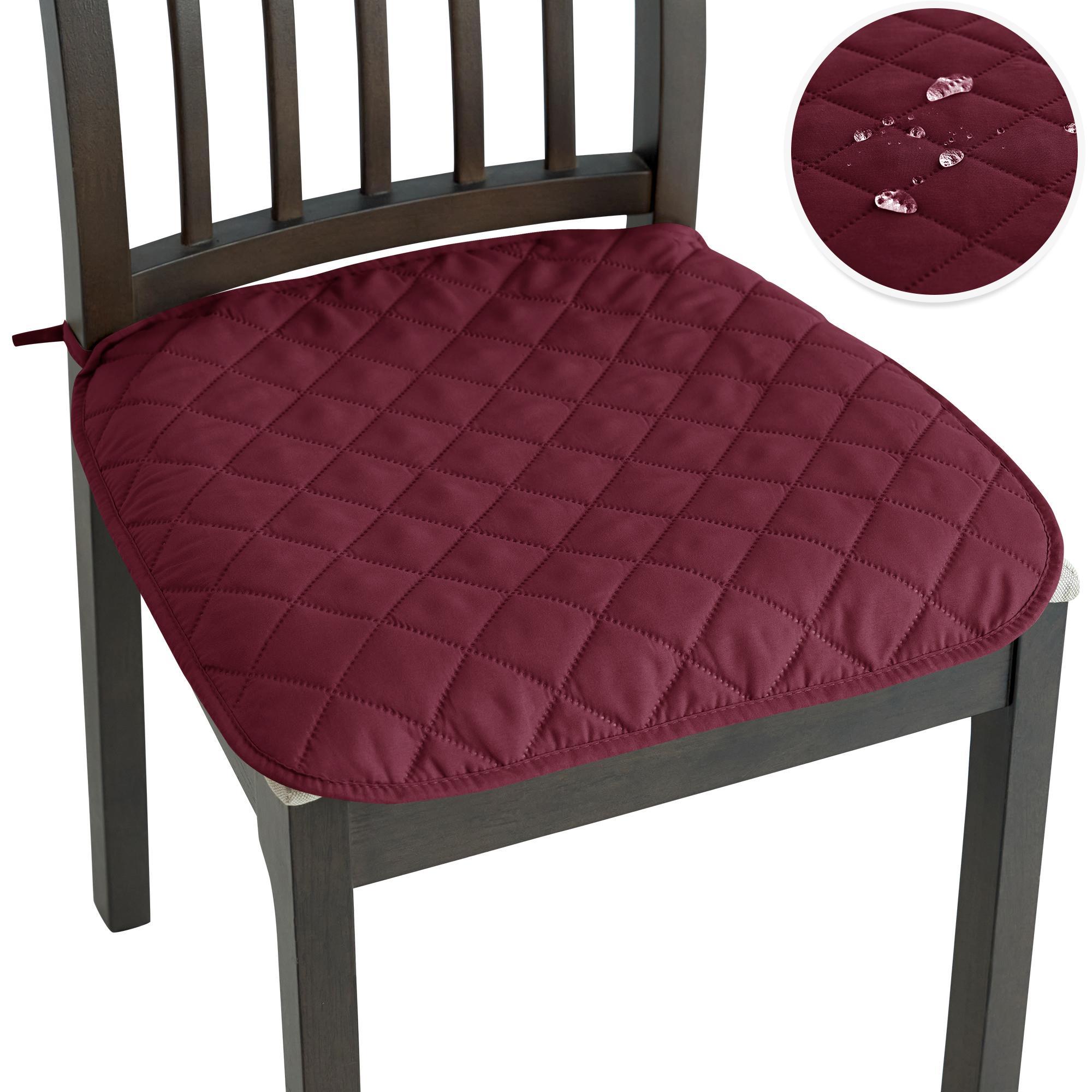 

Водонепроницаемый стеганый чехол на подушку сиденья стула Нескользящие чехлы для обеденного стула Однотонные подушки для сиденья офисного табурета для дома, отеля 1 pc винный