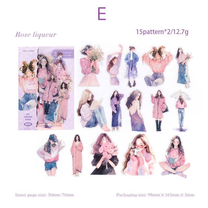 

30 шт./упак. наклейки PET Ins Girls Life Combo Kit DIY материалы для скрапбукинга коллаж канцелярские принадлежности декор дневник принадлежности