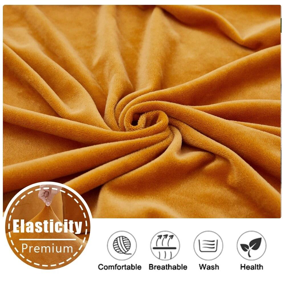 Thick Velvet Fabric Sofa Seat Cover Elastic Super Soft Sofa Cushion Cover Furniture Protector L Shape Sofa Cover for Living Room