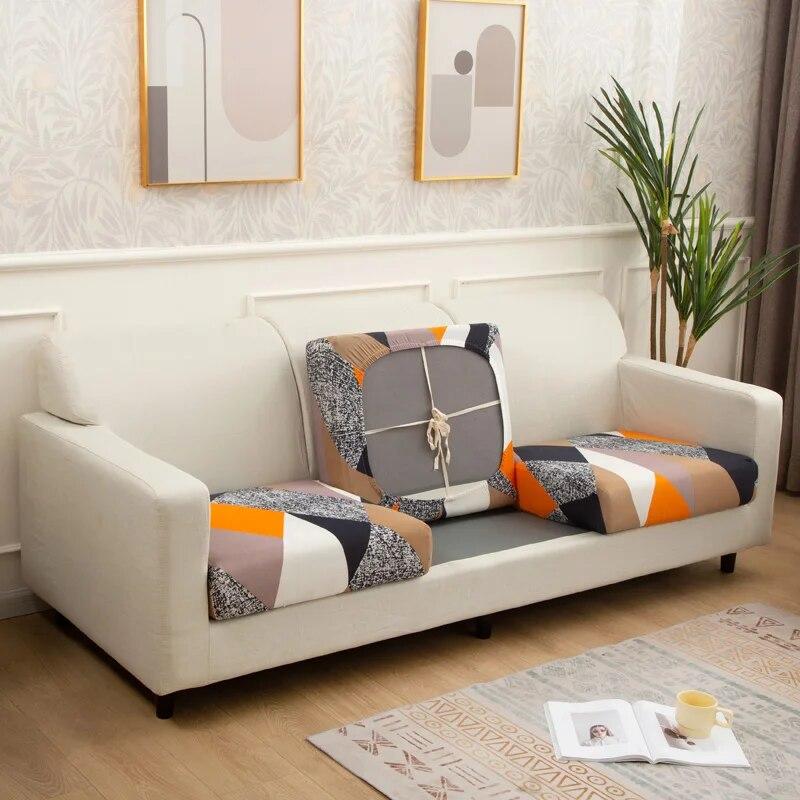 1/2/3/4 Seater Sofa Seat Cushion Cover for Living Room Pets Kids Furniture Printing Stretch Washable Removable Chair Seat Cover