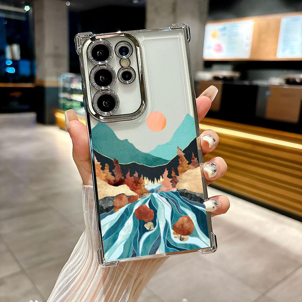 Scenery Painted Lake Forest Coque For Galaxy S26 Ultra Phone Case For Samsung S26 S25 S24 S23 S21 Ultra S20 FE S25 Plus 5G Cover