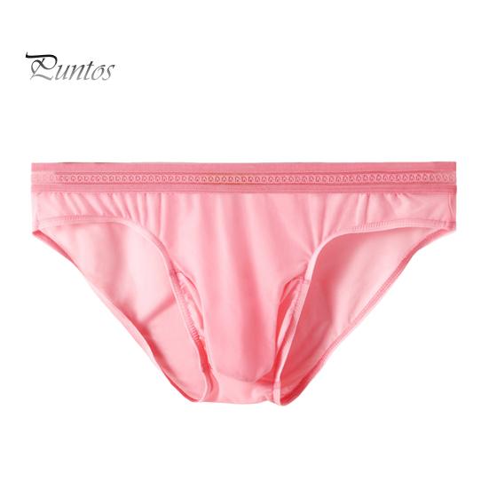 Men Briefs Mid-rise High Elasticity Tight Fit Breathable Panties Solid Color Mesh Stitching Sexy Underwear Daily Wear