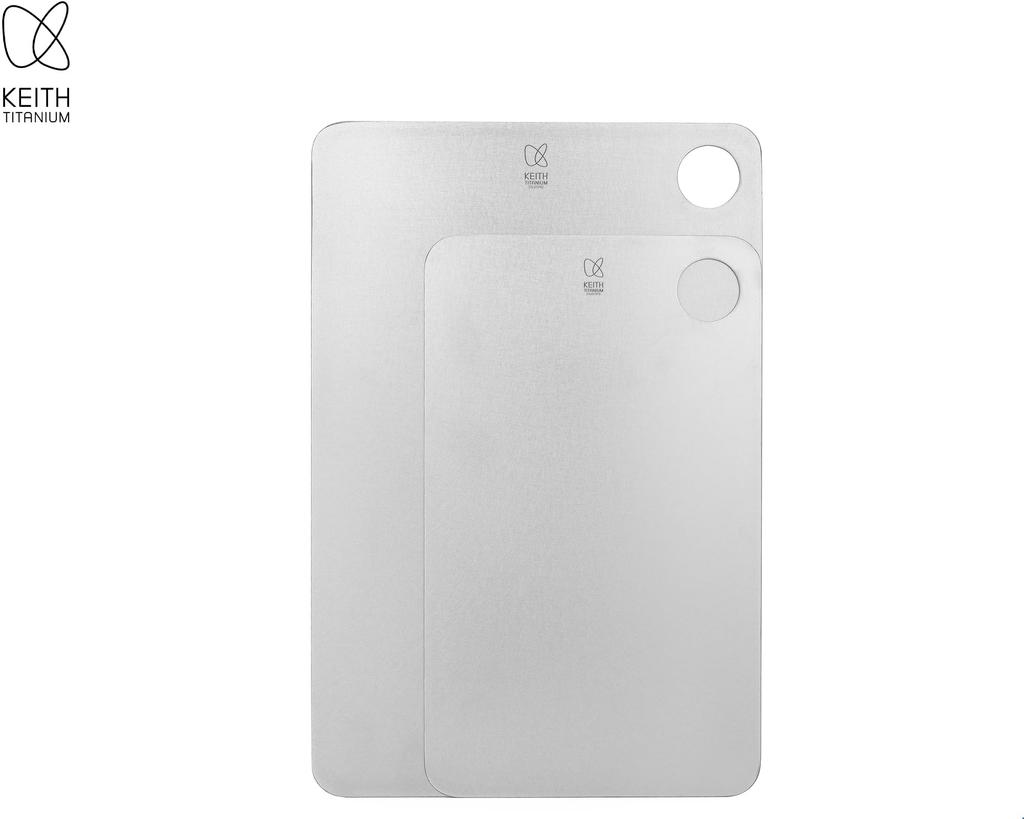KEITH Pure Titanium Cutting for and as a Cutting Dishwasher Ideal for Outdoor and Everyday Use Board, Ultra-lightweight, Antibacterial,
