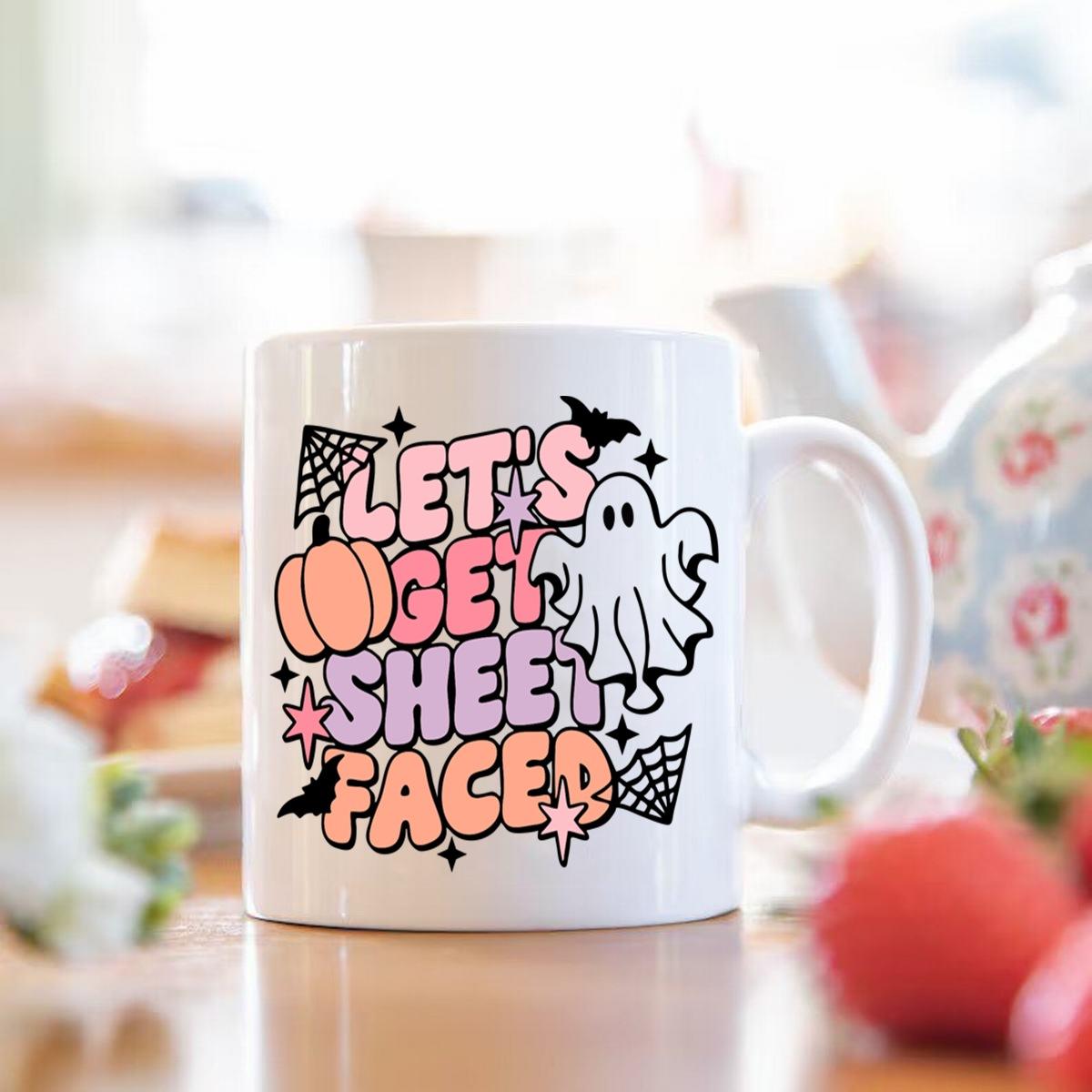 Halloween mug office household cup water cup coffee cup 301-400ml белый