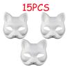 3/6/9/12/15PCS Therian Masks White Cat Masks Blank DIY Halloween Mask Animal Half Facemasks Masquerade Cosplay Party 2025