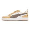DRIBBLE Fashion Durable Low Skate Sneakers Unisex White Brown Tan 401057-02