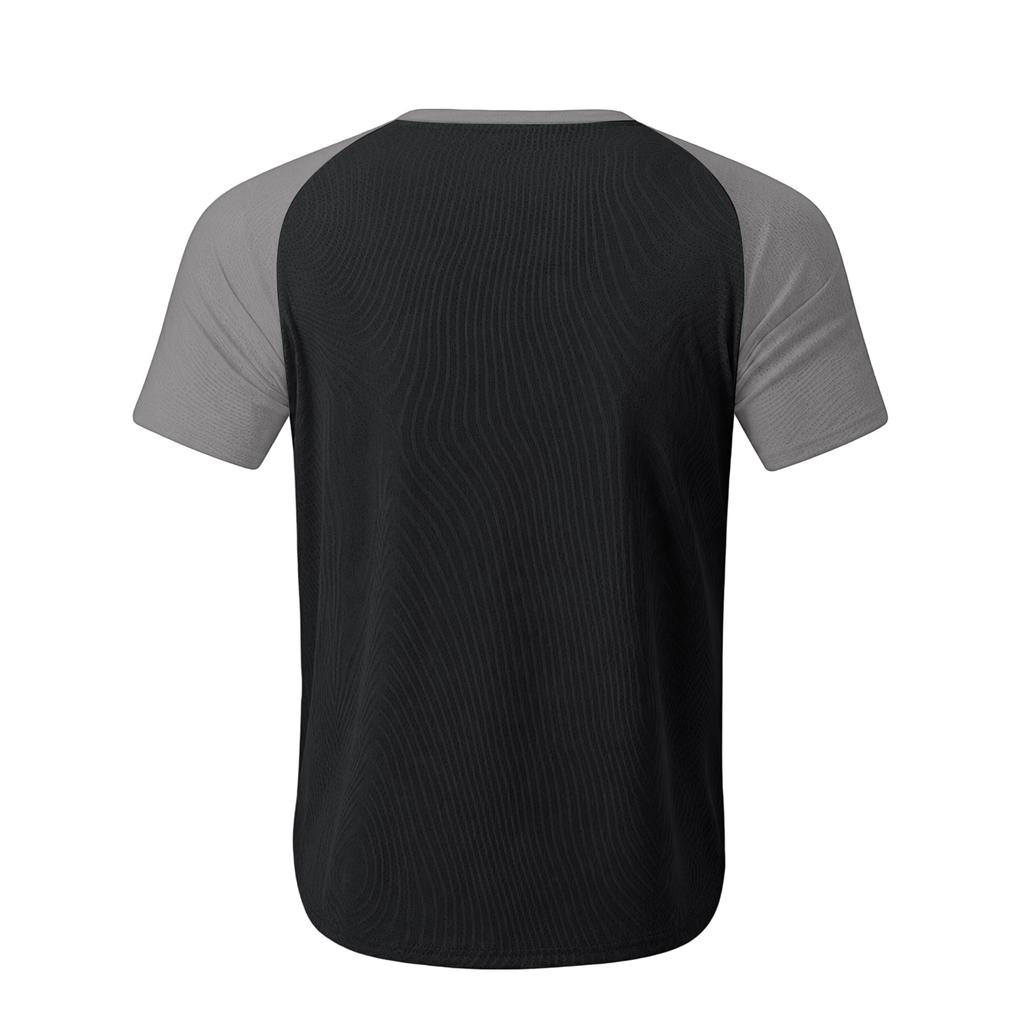 T-shirt da uomo leggera a maniche corte con scollo a V, vestibilità muscolare, traspirante, per palestra, allenamento, vestibilità slim, maglietta estiva
