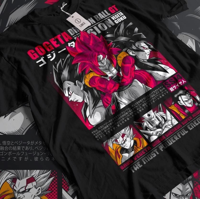 

dragon ball anime t shirt, goku vegeta super saiyan 5, red hair and tail lot XL