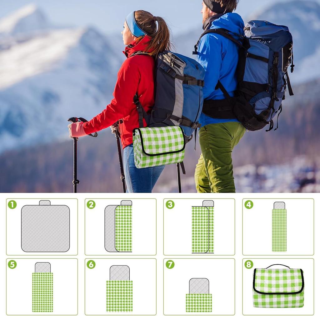 Extra Large 3 Layer Picnic Blanket, Waterproof Thickened Foldable Outdoor Mat for Beach Camping Park Home
