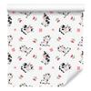 Cow Wallpaper White, Light Gray and Coral for Living Room and Bedroom 50x1000