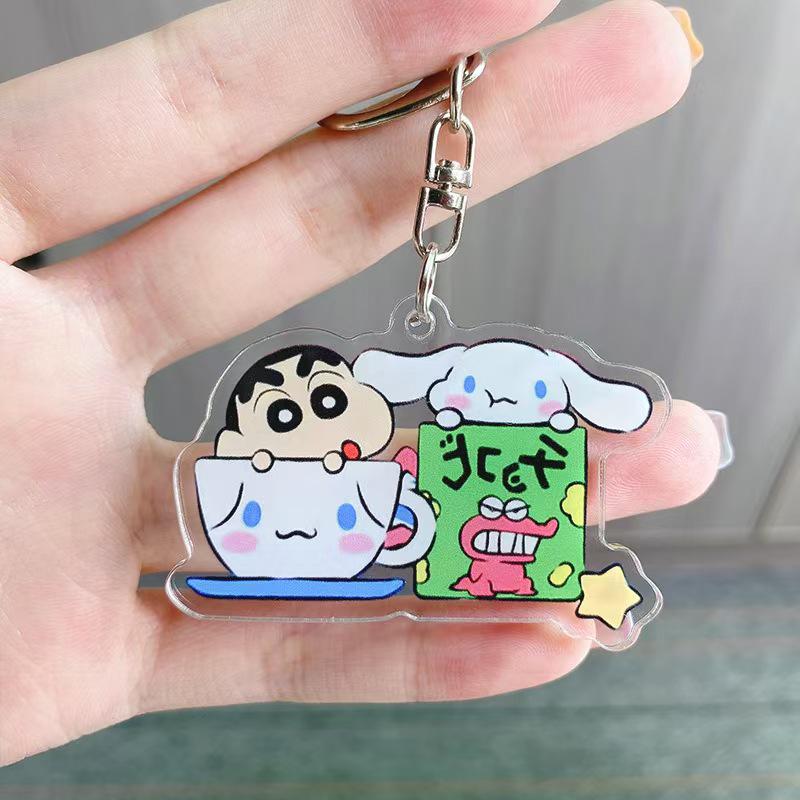 Crayon Shin-chan Sanrio Acrylic Keychain: Cartoon Anime Bag Charm Pendant