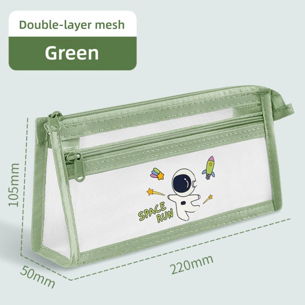 Transparent Pencil Case Mesh Stationery Bag Durable Stationery Storing Bag  Students