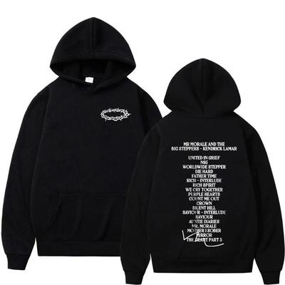 Hip Hop Kendrick Lamar Hoodie Mr. Moral och Den Stora Lediga Hoodien Nya Vintage Pullovrar Lös Y2k Kläder Sweatshirts för Män