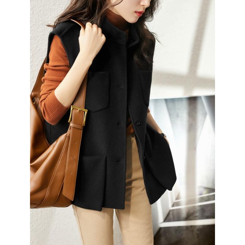Women S Workwear Style Wool Vest With Big Pockets