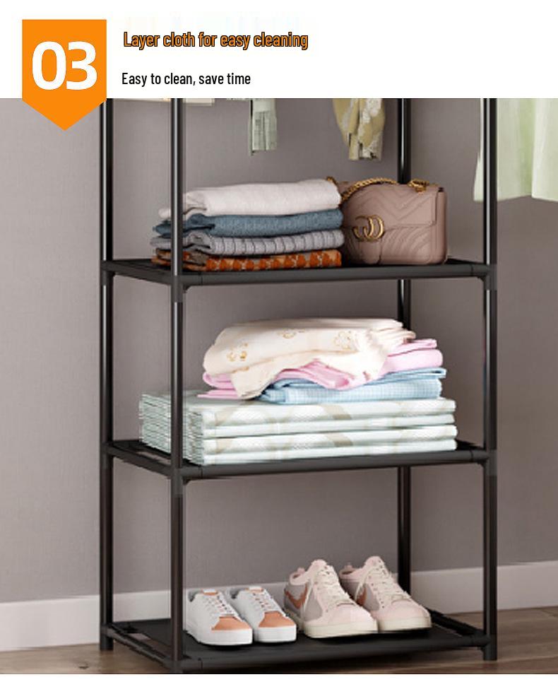Multifunctional Metal Coat Rack - Bold Floor-Standing Design for Bedroom Use