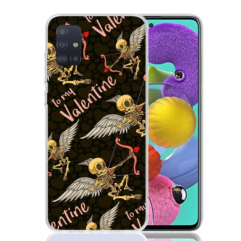 Human Skeleton Red Rose Phone Case for Samsung Galaxy A52 A51 A50S A12 A22 A32 A72 A10S A30S A31 A71 Note 20 Ultra 10 Plus S10 G