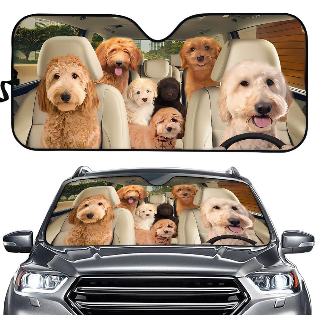 Hot Sale, Puppy Printing, Car Sunshade Logo Sun Block Car Sunshade Block