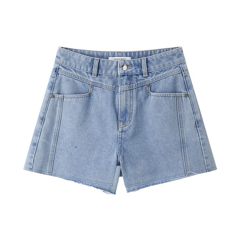 Peacebird Women's Y2K High-Waist Loose A-Line Denim Shorts