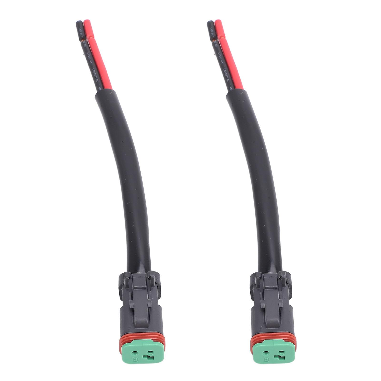 

1 Pair 2 Pin DT Connectors Rubber Copper Waterproofing DT Electrical Wire Connector Wiring Harness for Car Trucks Boats