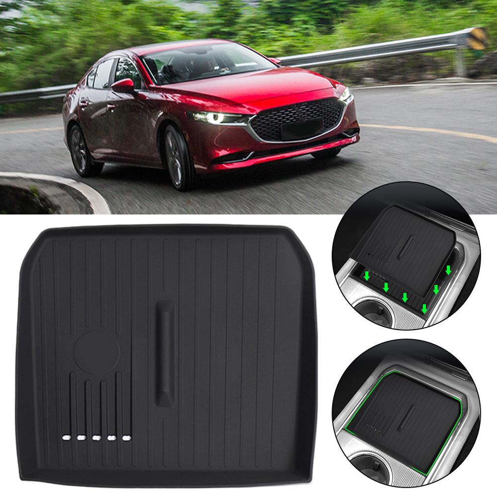 For MAZDA EZ-6 6e 2025 Central Control Armrest Box Silicone Box Charging Car Storage Accessories Modification Wireless Pad Y1N9