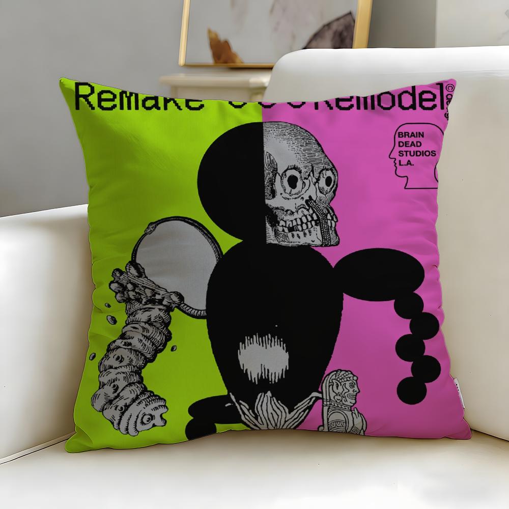 Fashion Bbrain Deadable Cushion Cover Soft EasyWash Pillow Case Versatile for Couch Bed Travel and Office