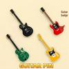 Vintage Guitar Metal Badge: Music-Themed Brooch for Clothes & Bags