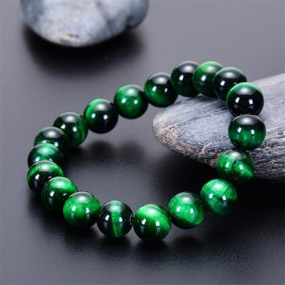 Pulsera de piedra ojo de tigre verde natural, cuenta hecha a mano, pulsera de piedra ojo de tigre, 6/8/10/12 mm, regalo de Navidad, Rellenos para calcetines