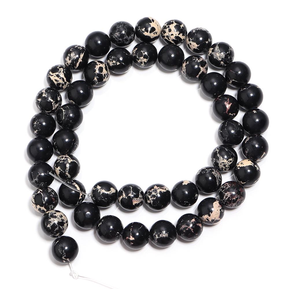 1 Strand 6 8 10mm Natural Stone Beads Colorful Pattern Emperor Stone Round Beads For Jewelry Bracelet Making DIY Necklace Gift