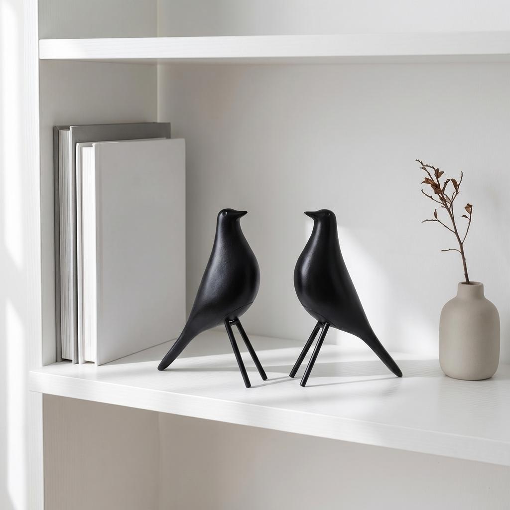 Modernes Dekoratives Vogelskulpturen-Set für Zuhause Büro Wohnzimmer Kunstornament Minimalistisches Design Kreative Figur