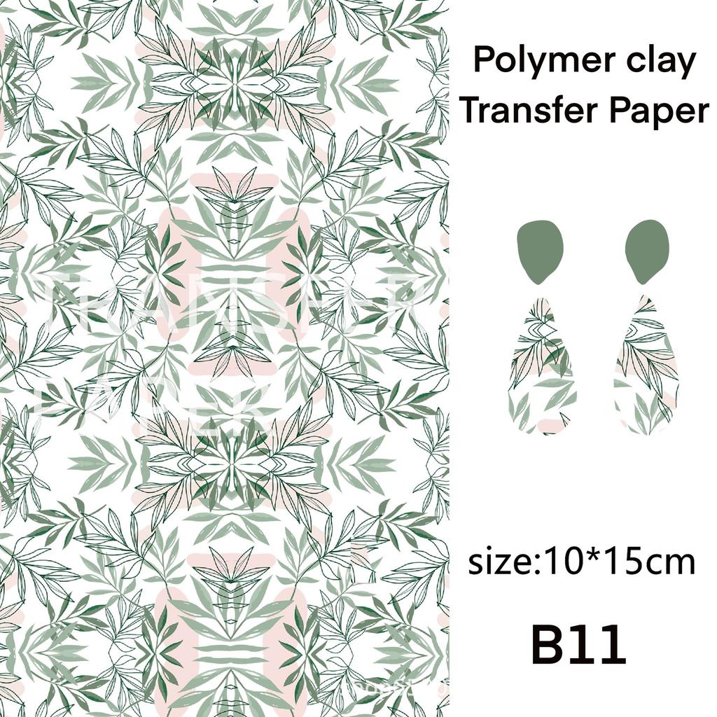 2 Stück weiches Keramik-Transferpapier der Serie „Naturblumen“ – geeignet für die Herstellung von handgefertigten DIY-Ohrringen und Schmuck