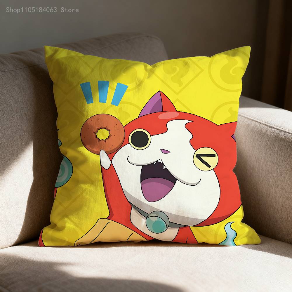 J-Jibanyan Pillow Case For Sofa Decor Car Office Room Printing Cushion Cover Decorations and Protector