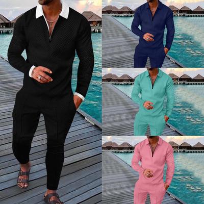 2022 Autumn European & American Men's Sporty Casual Long Sleeve & Long Pants Two-Piece Suit