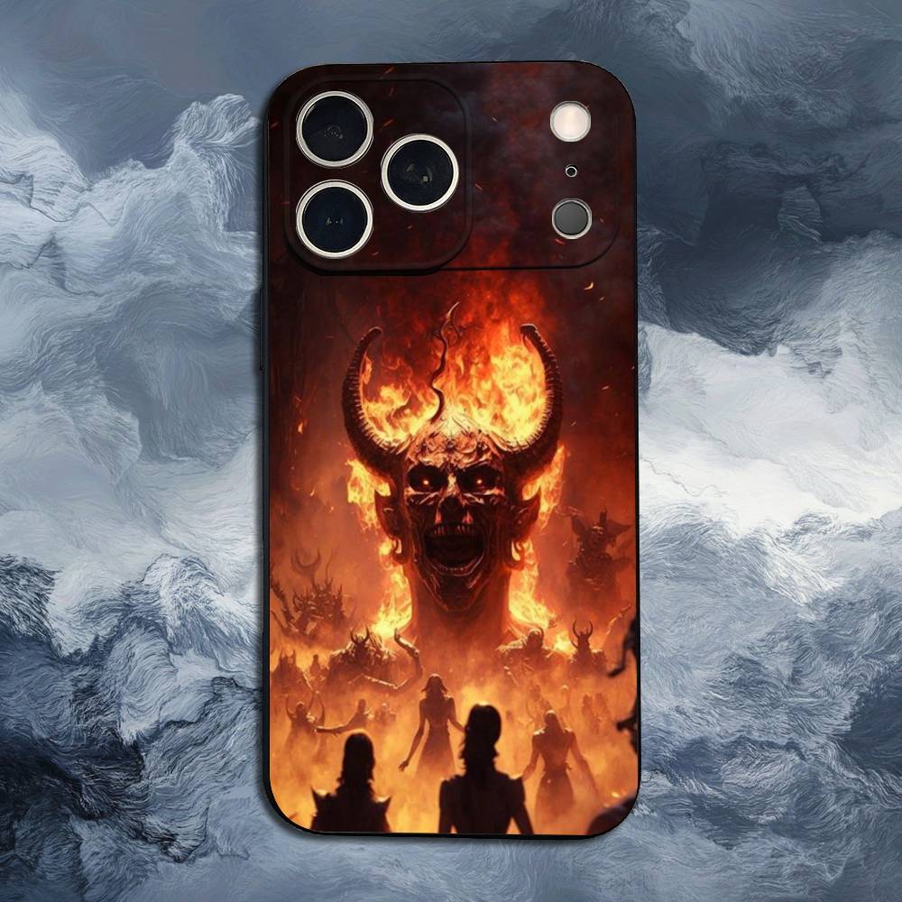 Dark Art D-Devil S-Satan Case For iPhone 15,17,16,12,14,13,11,Plus,Pro Max,XS,X,Mini,8,7,XR,SE,Soft Silicone Black